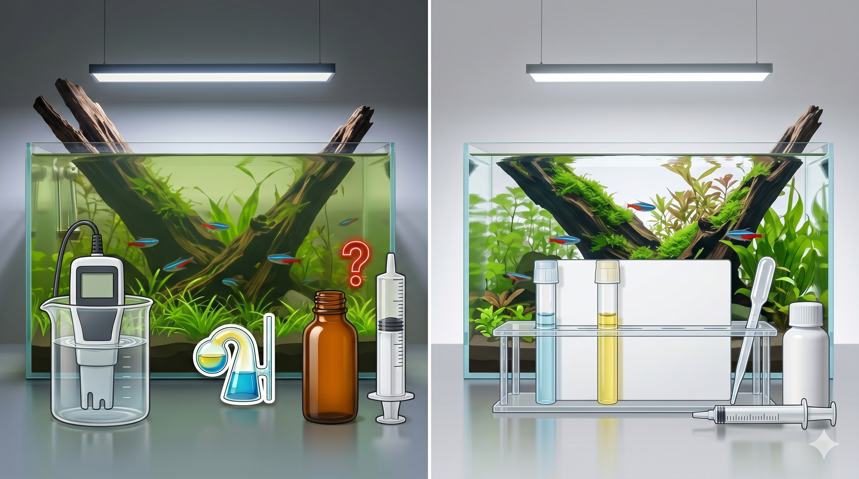 A master aquarium test kit with various test tubes